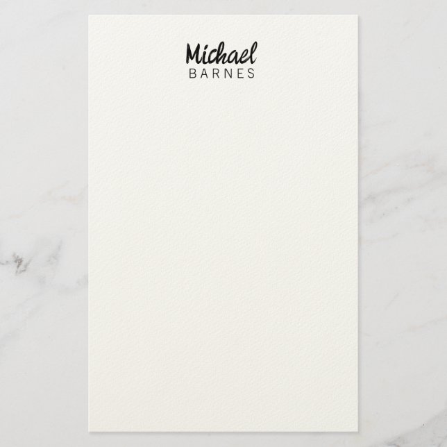 Papelería Classical White Minimalist Plain Elegant (Anverso)