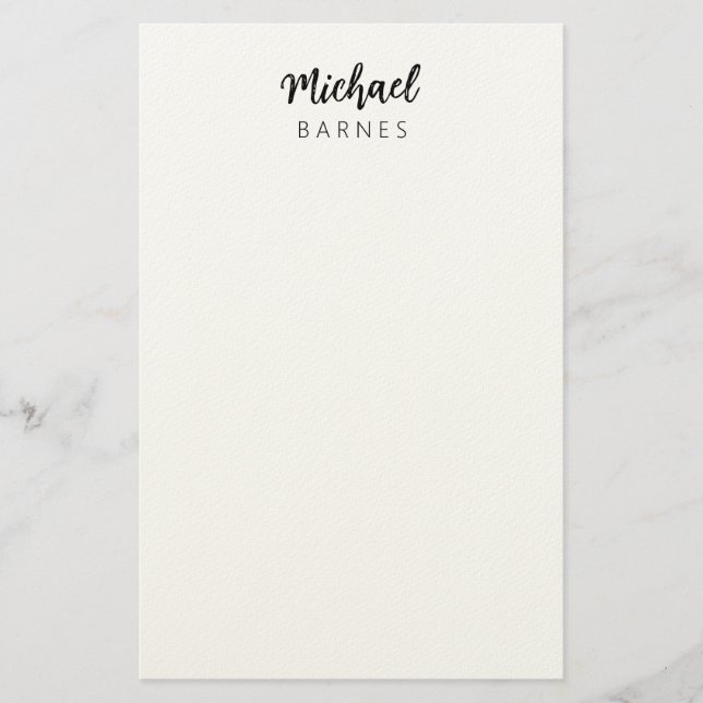 Papelería Classical White Minimalist Plain Elegant (Anverso)