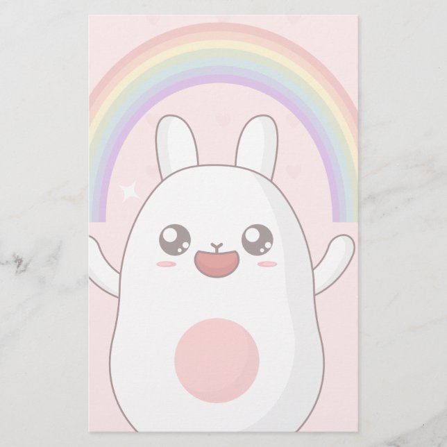 Papelería Clísico arcoiris de Kawaii (Anverso)