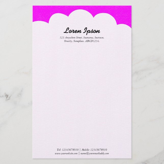 Papelería Cloud Top - Magenta (Anverso)