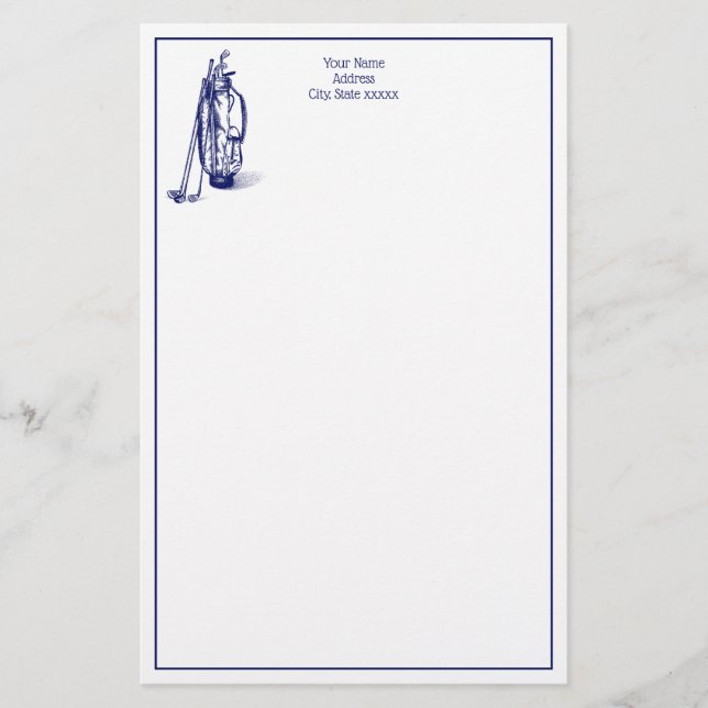 Papelería Club de golf Golf Bag Blue (Anverso)