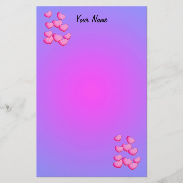 Papelería Clusters de Bonitos rosados vibrantes de Púrpura R (Anverso)