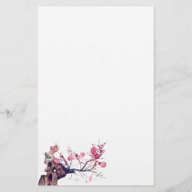 Papelería CMCarlson Cherry Blossom Stationary (Anverso)
