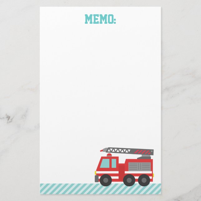 Papelería Coche de bomberos rojo lindo para los pequeños (Anverso)