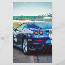 Papelería Coche de carreras azul