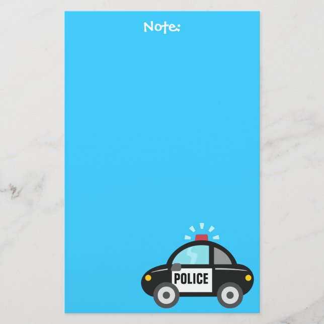 Papelería Coche policía lindo con la sirena para los niños (Anverso)