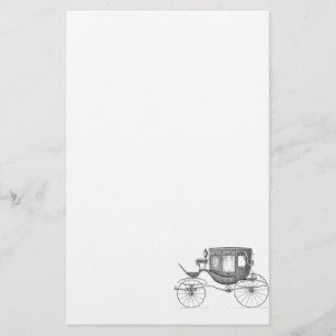 Papelería Coche retro con errores traído por caballo del