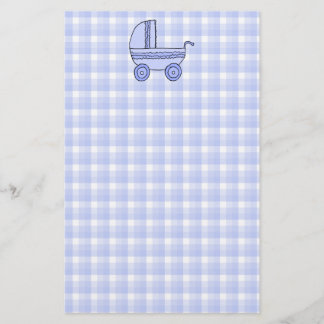 Papelería Cochecito de bebé. Azul claro en modelo del