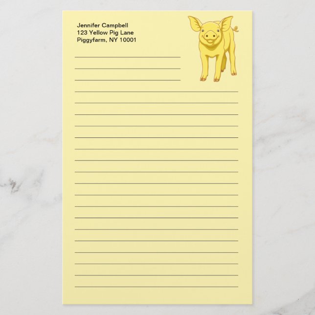 Papelería Cochinillo lindo cerdo día del 17 de julio (Anverso)