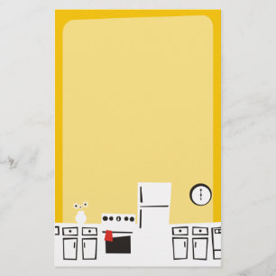 Papelería Cocina blanca retra que cocina los efectos de