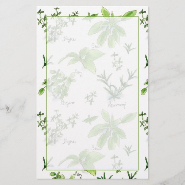 Papelería Cocina hierbas de cocina Rosemary Basil (Anverso)