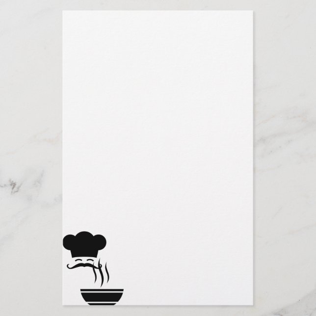 Papelería Cocinero y cuenco del cocido al vapor al vapor (Anverso)