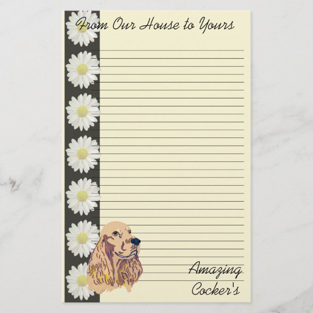 Papelería Cocker español inglés (Anverso)