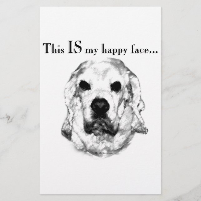 Papelería Cocker Spaniel Happy Face (Anverso)