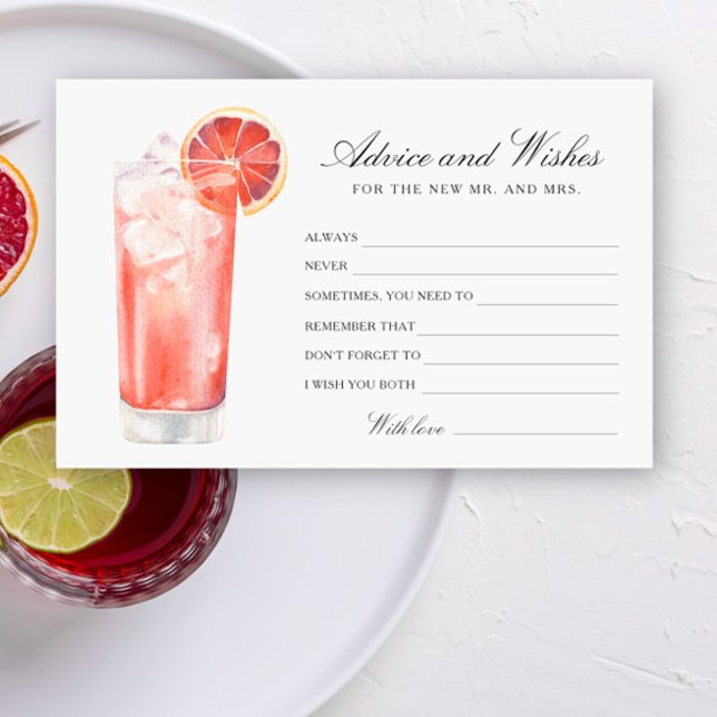 Papelería Cocktail - Bridal Shower Advice and Wishes (Subido por el creador)