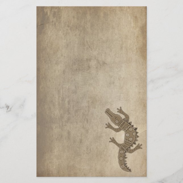 Papelería Cocodrilo tribal (Anverso)