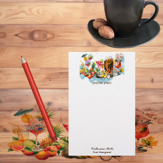 Papelería Cócteles de Playa Frutas Tropicales Despedida de S