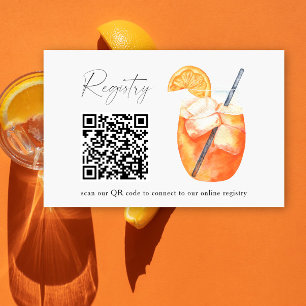 Papelería código QR de Aperol spritz registro de despedida d