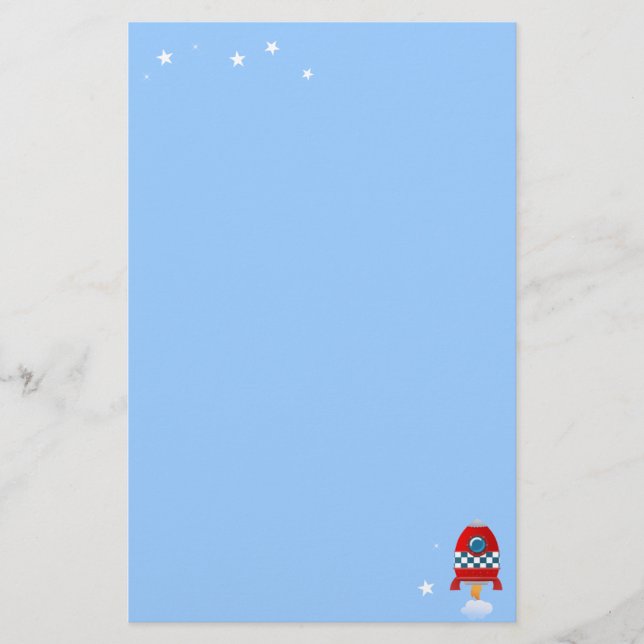Papelería Cohete de espacio - inmóvil (Anverso)