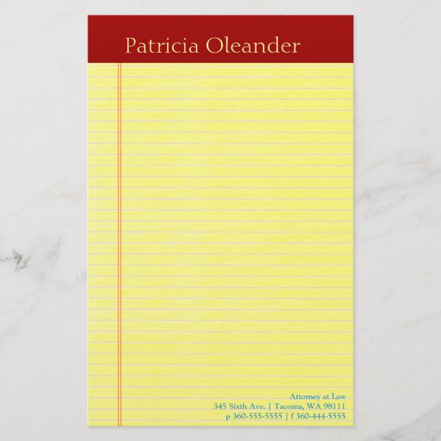 Papelería Cojín legal (Anverso)