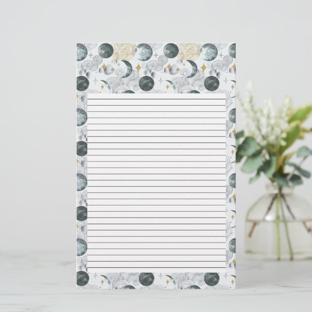 Papelería Colección de estationes celestes de la luna (Anverso de pie)