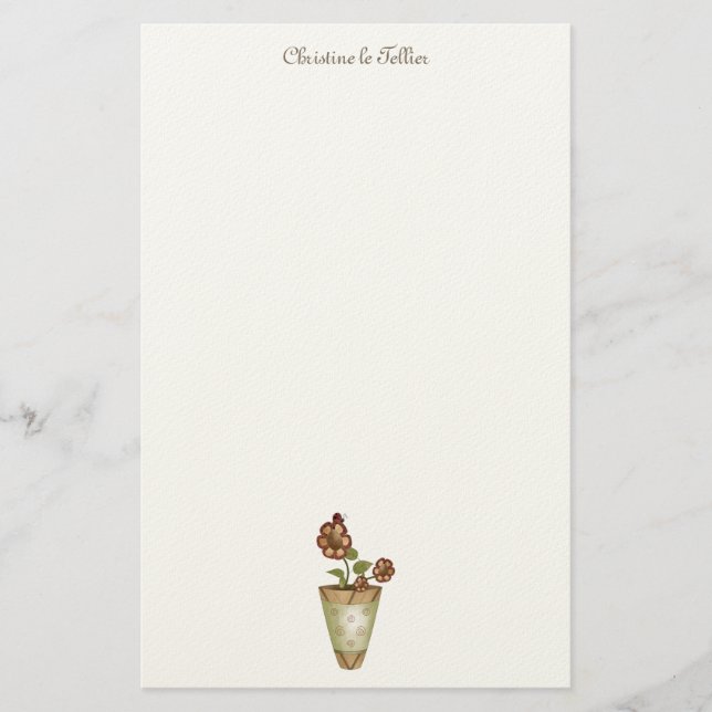 Papelería Colección del jardín · Flores Potted (Anverso)