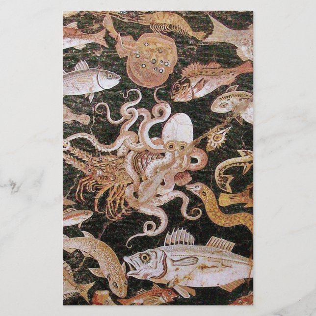 PAPELERÍA COLECCIÓN POMPEII / OCÉANO - ESCENA DE VIDA EN EL  (Anverso)