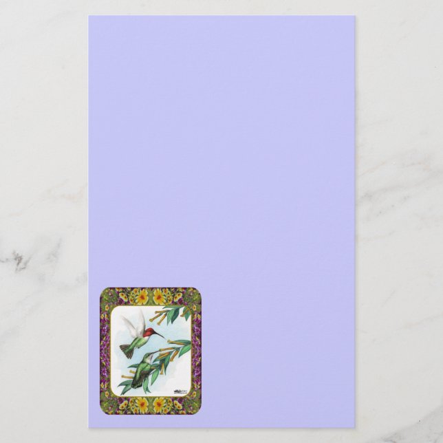 Papelería Colibríes y Flores #4 (Anverso)