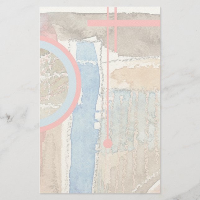 Papelería collage de arte abstracto, medios mixtos y acuarel (Anverso)