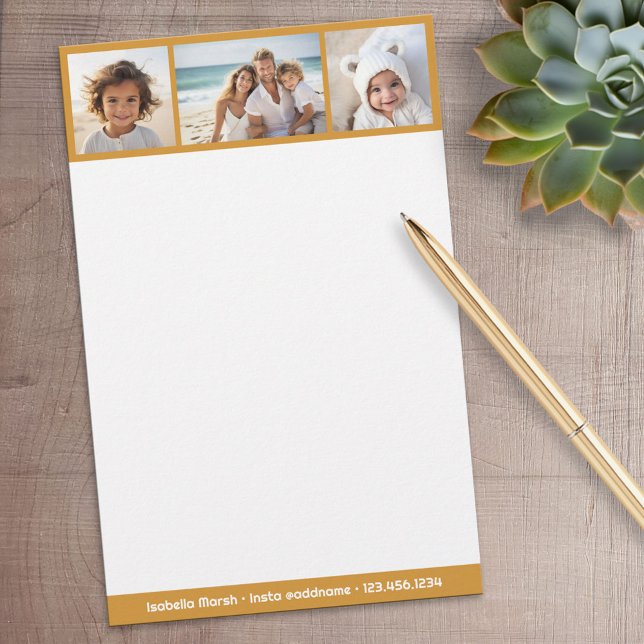 Papelería Collage de fotos Terra Cotta - Personalizado Perso (Personalized Stationery)