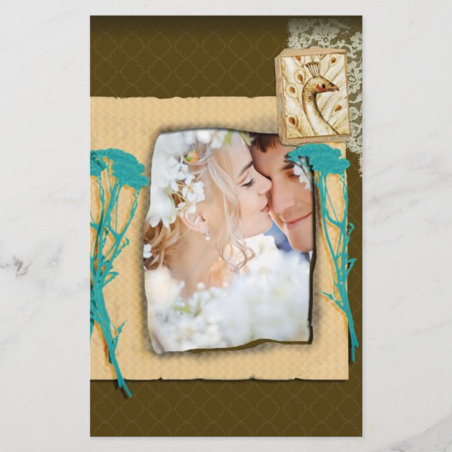 Papelería Collage de fotos Vintage personalizado (Anverso)