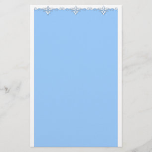Papelería Color azul claro del borde de adorno de época