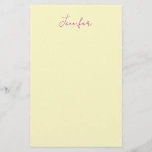 Papelería Color crema elegante minimalista moderno nombre se