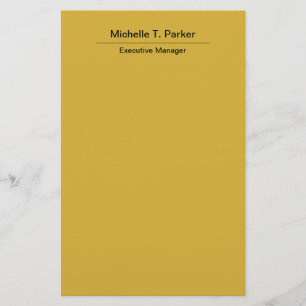 Papelería Color de oro metálico elegante nombre minimalista