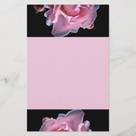 Papelería Color de rosa rosado magnífico en negro