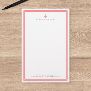 Papelería Color Personalizado Moderno Clásico Ancla Personal