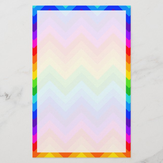 Papelería Colores arcoiris #2 Patrón ZigZag Chevron grande (Anverso)