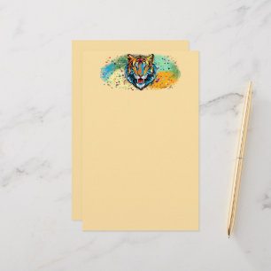 Papelería Colores de arcoíris de cabeza de tigre pintan manc
