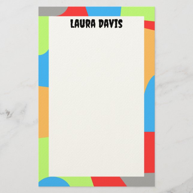 Papelería Colorful Abstract Stationery Paper (Anverso)