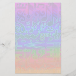 Papelería Colorida estatua de símbolos musicales