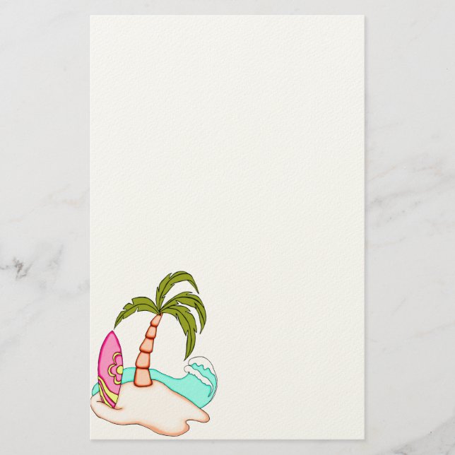 Papelería Colorida isla Surfboard 2 Stationery (Anverso)