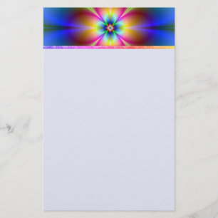 Papelería Colorida Neon Daisy Stationery