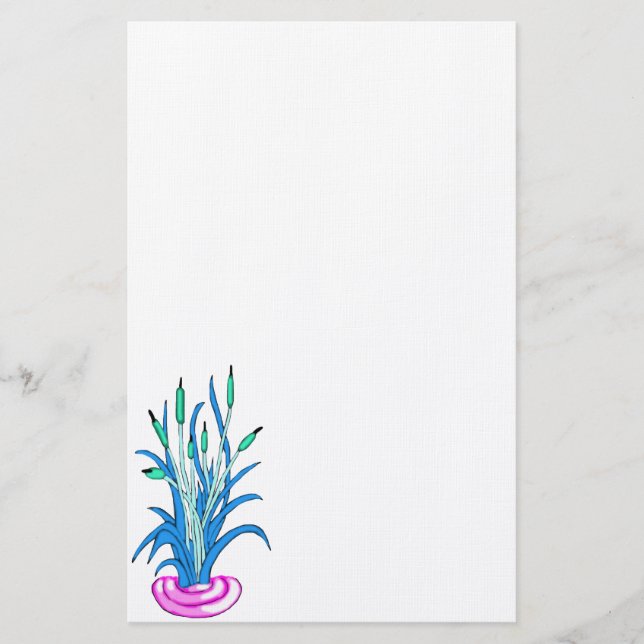 Papelería Coloridas Cattails 2 Stationery (Anverso)