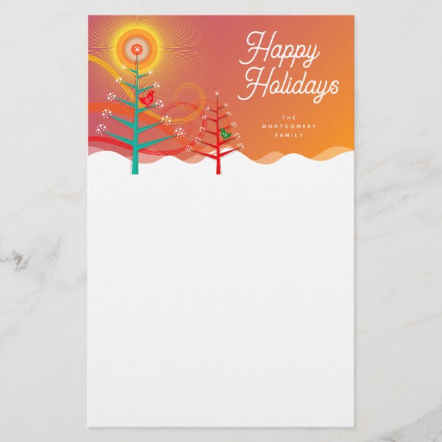 Papelería Coloridos árboles navideños chicharrones estacione (Anverso)