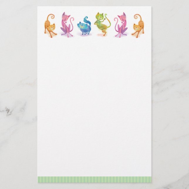 Papelería Coloridos gatos caprichosos (Anverso)