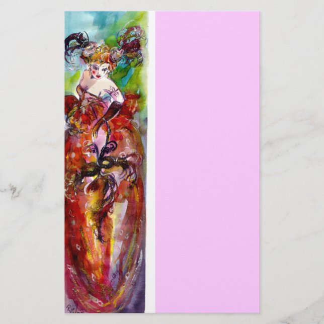 Papelería COLUMBINA, rosa verde azul rojo (Anverso)