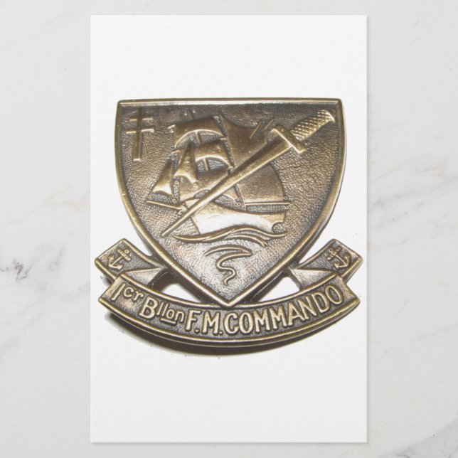 Papelería Comando Kieffer - 1.o Insignia BFMC (Anverso)