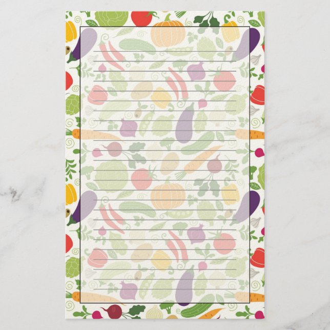 Papelería Comida de fondo blanco (Anverso)