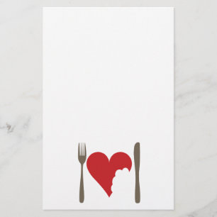 Papelería Comida del amor, corazón del amor