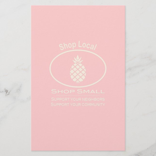 Papelería Compra local, compra piña pequeña (Anverso)